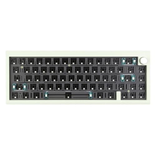 QPSJXN V65 65 Prozent Dichtung montieren mechanische Tastatur verkabelt und drahtloses Heiß-Swap-Aluminium-Hülle PBT-Tastatur und Windows(Green Trimode Kit) von QPSJXN