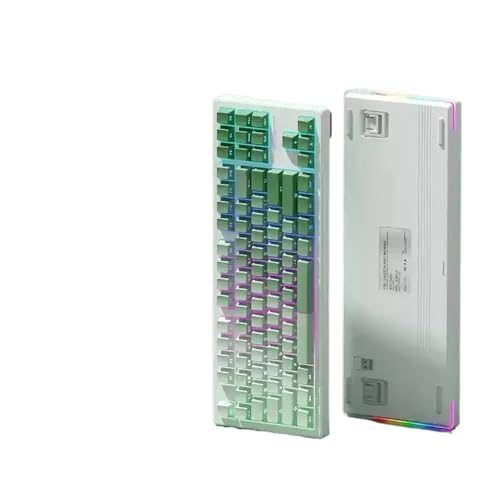 QPSJXN WLAN MECHANISCHE Tastatur DREI Modus Dichtung RGB Backlight Hot Swap Low Delay Gamer Accessoire 2.4g(Mint 4000mAh YB) von QPSJXN