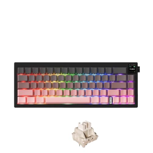 QPSJXN WLAN -Mechaniktastatur mit DREI Modi Hot Swappable RGB DIY -Bildschirm AK650(ZM pink) von QPSJXN