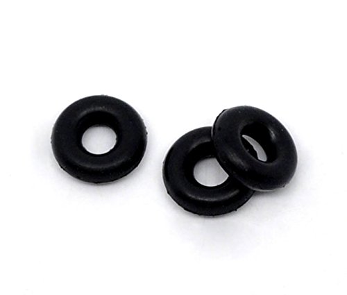Gummi / Silikon-Ringe, 6 mm, für Stoppperlen / Armbänder, 100 Stück, schwarz von QPSupplies