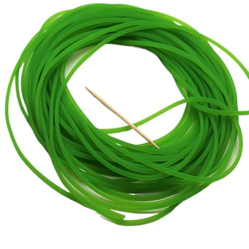 1 Stück Angelschnur mit hochelastischem Band – 2 mm Durchmesser, 10 m Länge, Angelseil aus Vollgummi for zuverlässige Leistung(Green) von QPTGWPBZY