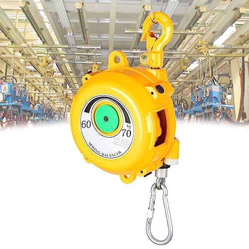 1 Stück verstellbarer Federzug mit 1,5 m Kabel und Haken – einziehbarer Werkzeughalter for den Einsatz in Fabriken/Baustellen in Gelb(60-70kg) von QPTGWPBZY