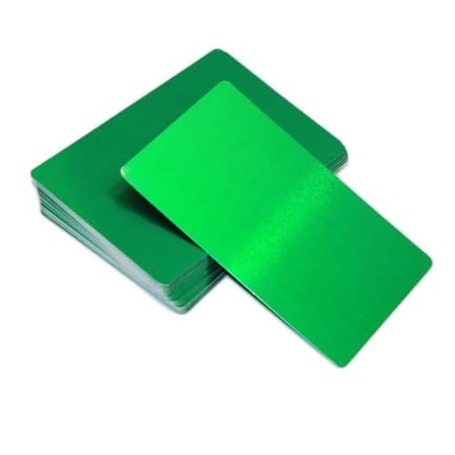 100 Stück farbig eloxierte Aluminiumlegierungsplatten – 8,6 x 5,3 cm, flache, dünne Metallplatten – for Basteln/Gravieren/Dekorieren(Green,0.5mm) von QPTGWPBZY