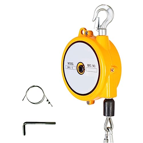 Federzugwerkzeug mit Haken/Drahtseil – einziehbar, selbstsichernd, for die Werkstatt, 3 Meter, Tragkraft 1–15 kg, 1 Stück(3-5kg) von QPTGWPBZY