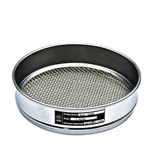 Laboranalysesieb aus Edelstahl 304 – 20 cm gewebtes Drahtgeflecht-Probenahme-Inspektionssieb mit Chromrahmen(10mesh 2mm) von QPTGWPBZY