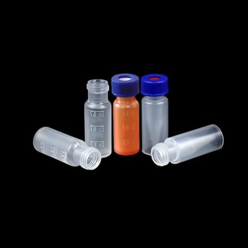 PP-Chromatographiefläschchen, 1,5 ml – 100 Stück, durchsichtige oder bernsteinfarbene Probenflaschen aus Kunststoff for Gaschromatographie-Experimente(Amber,250ul) von QPTGWPBZY