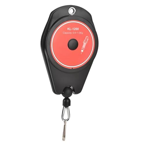 Verstellbarer Federzug, einziehbarer Werkzeughalter for Fließbänder – Werkzeughalterung mit 1,7 m Nylonschnur, 1 Stück(Black 0.6-1.5kg) von QPTGWPBZY