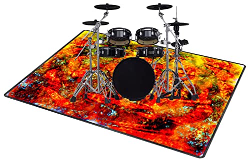 QQDD Drum-Teppich Schlagzeugteppich Schallschutz Teppich Schallschutzmatte rutschfeste Trommelmatte für E Drum Schlagzeug Elektronisch Snare Teppich Snare Drum Rug Schalldicht Teppiche (80CM - 200CM) von QQDD