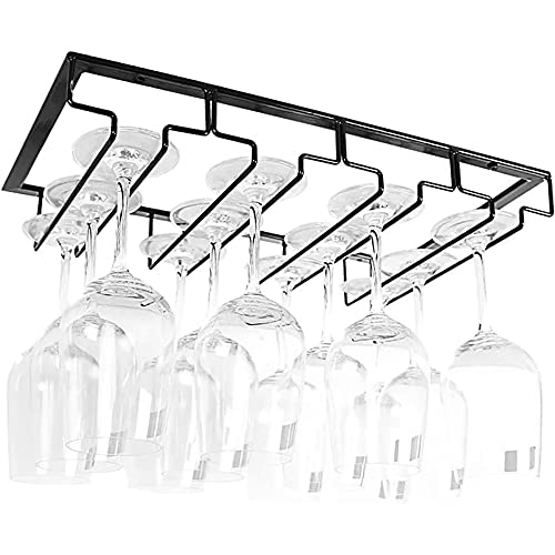 Hängender Weinglashalter, Schrank Weinglashalter, Metall Weinglas Halter, Weinglas Halter, Stemware Rack, für Bar Küche Zuhause (Schwarz) von Srcasy