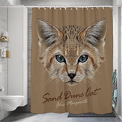 Duschvorhang, Anti-Schimmel Süße Katze Wasserabweisend Waschbar Duschvorhäng Polyester Badvorhang 120 x 200 cm von QQFENG