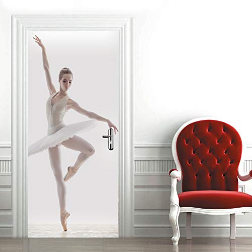 Türtapete Türposter Elegantes Ballett PVC Selbstklebend Türfolie Poster Tapete 77 X 200 cm von QQFENG
