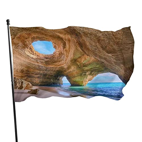 Best Beach In Algarve Flagge 3 x 5 Ft, lebendige Farbe, lichtbeständiges Polyester-Outdoor-Sportbanner mit 2 Messingösen von QQIAEJIA