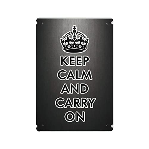 Keep Calm and Carry On Party-Schilder, Wanddekoration, Vintage-Metallblechschild, Druck, Zuhause, Büro, Klassenzimmer, Wandkunst, 30 x 20 cm von QQIAEJIA