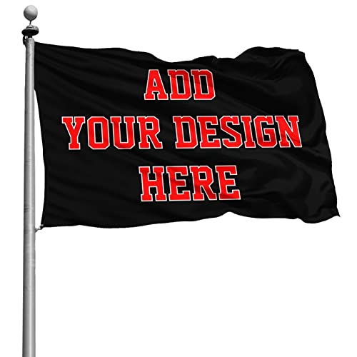 Personalisierte einseitige Flagge maßgeschneiderte Banner, benutzerdefinierte Ihr eigenes Foto/Logo/Design/Wörter - Polyester Doppelnäht - für Hausgarten Indoor Outdoor Decor Geschenke (3 x 5 ft) von QQIAEJIA