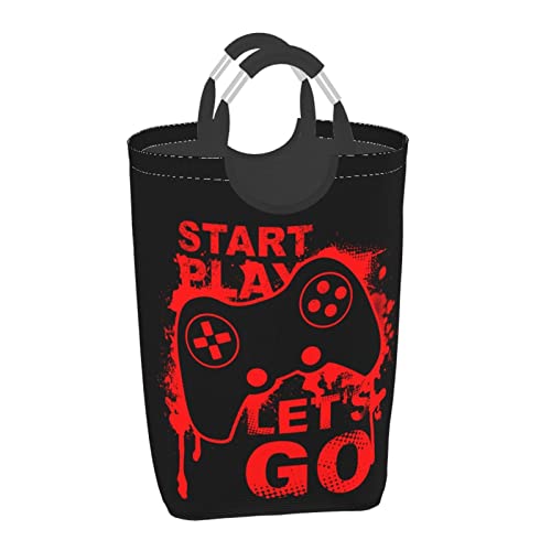 QQIAEJIA Game Joystick Wäschekorb Gaming Thema Aufbewahrungskorb Spielzeug Kleidung Organizer Mülleimer Für Zuhause Badezimmer Schlafzimmer Wohnheim Kinderzimmer 52l von QQIAEJIA