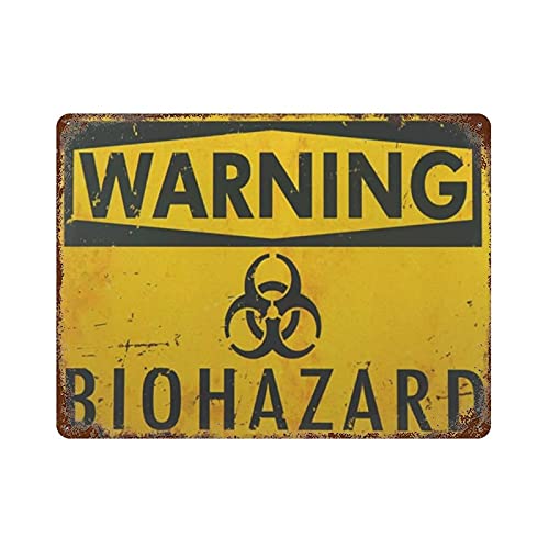 Warnung Biohazard Retro Metall Eisen Malerei Blechschild Wanddekoration Poster Vintage Aluminium Plakette 11,8 "x15,7" von QQIAEJIA