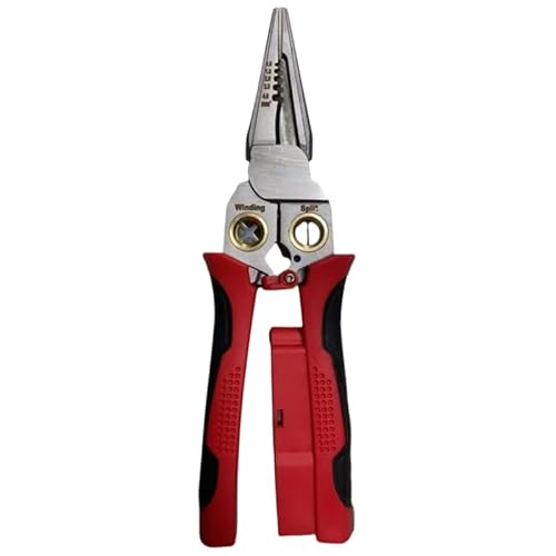 8In1 Wire Stripper Wire Stripping Tool with Voltage Tester Cable Cutters with Plier Crimper Splitting Wire Stripper Tool for10-18AWG for Electrician Work (Red) von QQLADY