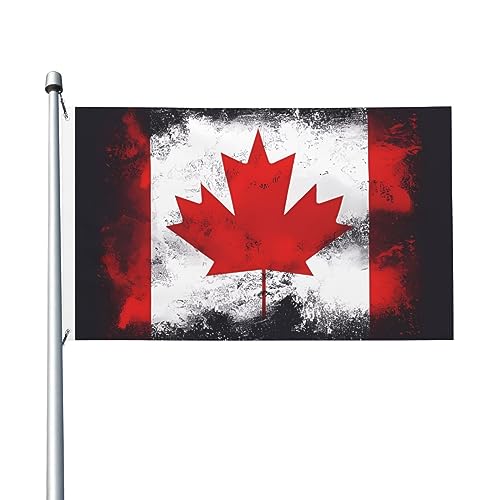 Kanadische Flagge, Flagge, 90 x 152 cm, lustige Outdoor-Banner, Urlaub, Gartenflagge, Willkommensbanner für Zuhause, Garten, Hof, Rasen, Dekoration, Flaggen, Indoor/Outdoor, doppelseitiger Druck von QQLADY