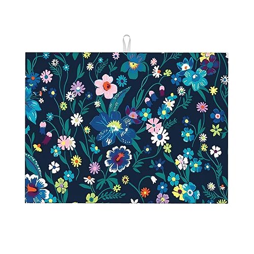 Moonlight Garden Abtropfmatten für Küche, Theke, Kaffeematte, 61 x 45,7 cm, saugfähige Geschirrmatte, Trocknungsmatte, Küchenmatte, Barmatten für Arbeitsplatte, Kaffeebar, Zubehör von QQLADY