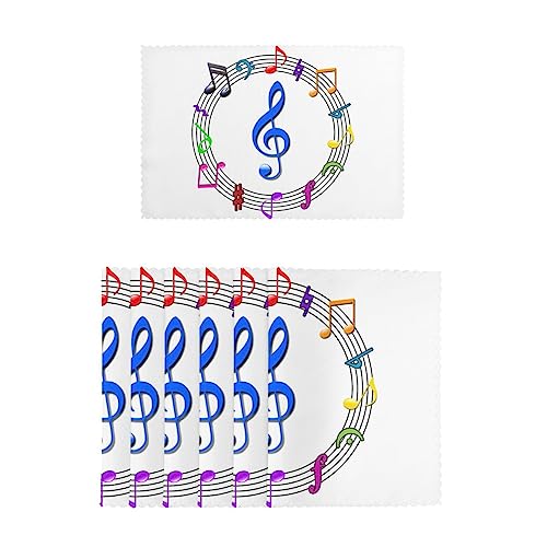 Music Placemats Set of 6 Table Mats 12 x 18 Inch Placemat Heat Resistan Place Mats for Kitchen Dining Washable Table Mats for Party Dining Table Decor Accessories Music Placemats Set of 6 Table Mats 12 x 18 Inch Placemat Heat Resistan Place Mats for Kitchen Dining Washable Table Mats for Party Dining Table Decor Accessories von QQLADY