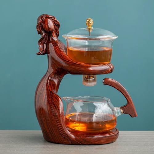 QQLADY Hitzebeständige Glas-Teekannenhalter-Basis, Tee-Ei, Teegeschirr, automatisches Tee-Set, Teezubereitung, Kung-Fu-Teekanne, Teetasse von QQLADY