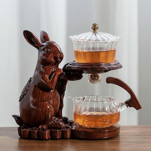 QQLADY Hitzebeständige Glas-Teekannenhalter-Basis, Tee-Ei, Teegeschirr, automatisches Tee-Set, Teezubereitung, Kung-Fu-Teekanne, Teetasse von QQLADY