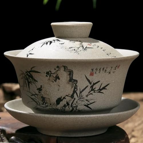 QQLADY Kung-Fu-Teekanne, chinesische Keramik, Ton-Teetasse, Klassische Gaiwan, traditionelle handgemachte Tee-Terrine von QQLADY