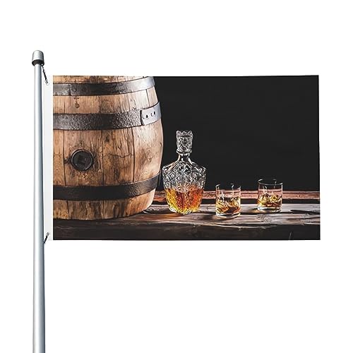 Whisky-Bier-Bilder-Flagge, 90 x 152 cm, lustige Outdoor-Banner, Urlaub, Gartenflagge, Willkommens-Banner, Heimgarten, Hof, Rasen, Dekoration, Flaggen, Indoor/Outdoor, doppelseitiger Druck von QQLADY