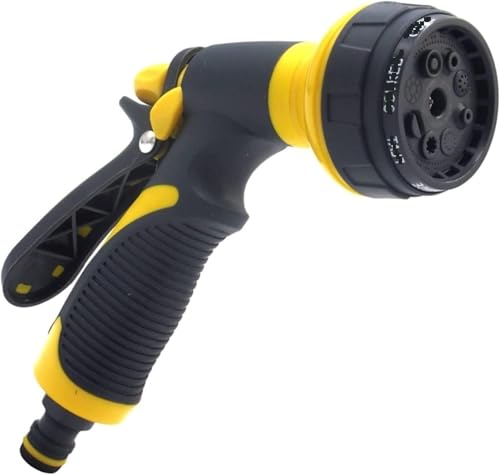Gartenschlauch-Spritzpistole, Schlauch-Spritzpistole, Garten-Multifunktions-Autowaschanlage, Hochdruck-Handwerkzeuge, Schlauch-Sprühdüse, Garten(Yellow) von QQNQQ