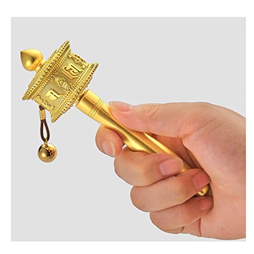 QQNQQ Buddhistisches Handgebet, buddhistisches Gebetsrad, Handkurbel, mit Holzgriff, Beten, Segnen, Meditation, Yoga(15.6 * 5.4cm) von QQNQQ