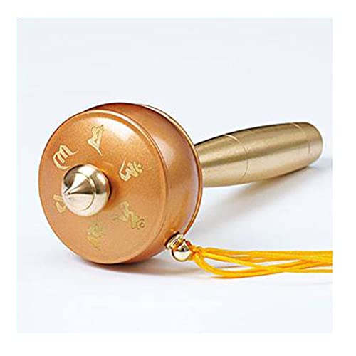 QQNQQ Buddhistisches Handgebet, buddhistisches Gebetsrad, mit Handkurbel, handgehaltenes, for Gebet, Segen, Meditation, Yoga(Gold) von QQNQQ