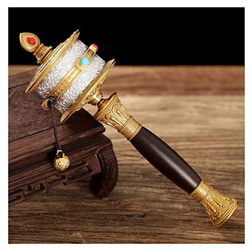 QQNQQ Buddhistisches Handgebet, buddhistisches Gebetsrad, mit Handkurbel, handgehaltenes, for Gebet, Segen, Meditation, Yoga QQNQQ Buddhistisches Handgebet, buddhistisches Gebetsrad, mit Handkurbel, handgehaltenes, for Gebet, Segen, Meditation, Yoga von QQNQQ