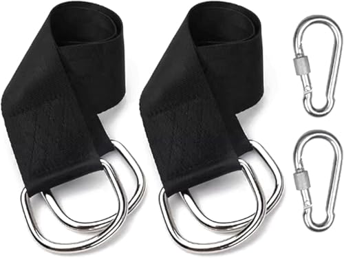 QQNQQ Hochleistungs-Schaukelbügel, Schaukelhaken, 2er-Set, tragbarer Verbindungsgurt for den Außenbereich mit Metallhaken, Mehrzweckgurte, ultrabreite Verlängerung(5 * 150cm) von QQNQQ