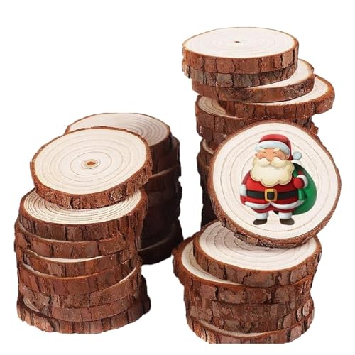 QQNQQ Holzscheiben, 3–20 cm dick, for Selbermachen, unbehandelte Holzkreise, runde Kiefernholzscheiben mit Baumrindenholzscheiben, 5–6, 5 Stück QQNQQ Holzscheiben, 3–20 cm dick, for Selbermachen, unbehandelte Holzkreise, runde Kiefernholzscheiben mit Baumrindenholzscheiben, 5–6, 5 Stück von QQNQQ