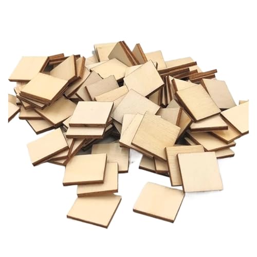 QQNQQ Holzscheiben, 50 Stück, 2 cm, unfertige Holzquadrate, Leere, quadratische Holzausschnittfliesen QQNQQ Holzscheiben, 50 Stück, 2 cm, unfertige Holzquadrate, Leere, quadratische Holzausschnittfliesen von QQNQQ