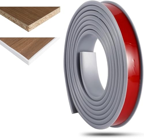 QQNQQ Kantenband, 10 m U-förmiges, flexibles Kantenband, selbstklebende Formleiste, weiches, wasserdichtes TPE-Möbelkantenband, Dichtungsstreifen for Schrankschutz, Reparaturschutz(Grey,9mm) von QQNQQ