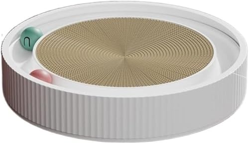 QQNQQ Katzenkratzmatte, Katzenkratzbrett, Kratzmatte, rundes Kratzbrett mit Ball, Multifunktionsspielzeug, lustig, kann Nest for Katzen im Innenbereich ersetzen(White) von QQNQQ