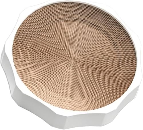 QQNQQ Katzenkratzmatte, Katzenkratzbrett-Kratzmatte, rundes Kratzbrett-Nest, verschleißfestes, schmutzfreies Nesttablett aus Wellpappe, All-in-One-Spielzeugzubehör for Hauskatzen QQNQQ Katzenkratzmatte, Katzenkratzbrett-Kratzmatte, rundes Kratzbrett-Nest, verschleißfestes, schmutzfreies Nesttablett aus Wellpappe, All-in-One-Spielzeugzubehör for Hauskatzen von QQNQQ
