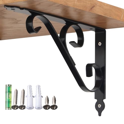 Regalhalterung, 2er-Pack dekorative Regalhalterungen, Regalstützen aus Metall, rechtwinklige Dreieckhalterungen im 90-Grad-Winkel, schwebende Regalhalterung zur Wandmontage, Regalstützen aus Eisen, mi Regalhalterung, 2er-Pack dekorative Regalhalterungen, Regalstützen aus Metall, rechtwinklige Dreieckhalterungen im 90-Grad-Winkel, schwebende Regalhalterung zur Wandmontage, Regalstützen aus Eisen, mi von QQNQQ
