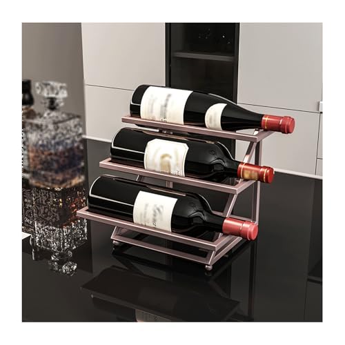 Rotweinregal, Weinregal, 3-stufiges Tisch-Weinregal, industrielles Metall-Arbeitsplatten-Lagerregal, freistehendes Weinflaschenhalter-Präsentationsregal for Küchentheke oder Bar, Speisekammer, Speisek Rotweinregal, Weinregal, 3-stufiges Tisch-Weinregal, industrielles Metall-Arbeitsplatten-Lagerregal, freistehendes Weinflaschenhalter-Präsentationsregal for Küchentheke oder Bar, Speisekammer, Speisek von QQNQQ
