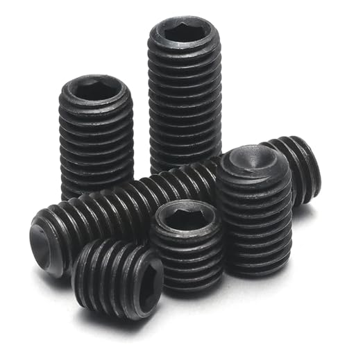 Schrauben- und Mutternsatz, Madenschrauben for Türgriffe, flache Madenschrauben, Madenschrauben mit Innensechskant und Ringschneide, 10 Stück/Los, kopflose Ringschneide-Stellschraube aus Kohlenstoffst von QQNQQ