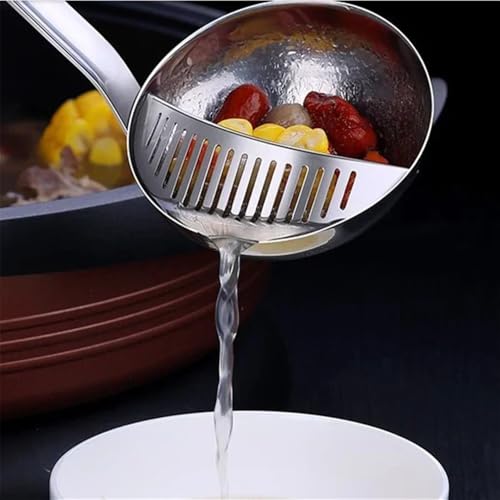 Suppenkelle, Küchengeräte, Suppenlöffel mit doppeltem Verwendungszweck, aus Edelstahl langem Griff und abnehmbarem Filter, Kochsieb, Utensilien, Schaufel, Küchenartikel, leicht zu reinigen(31.7*9.3cm) Suppenkelle, Küchengeräte, Suppenlöffel mit doppeltem Verwendungszweck, aus Edelstahl langem Griff und abnehmbarem Filter, Kochsieb, Utensilien, Schaufel, Küchenartikel, leicht zu reinigen(31.7*9.3cm) von QQNQQ