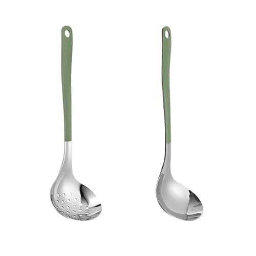 Suppenkelle, Küchenutensilien, Edelstahlkelle mit langem Griff – Bestes Küchenzubehör for Rühren, Portionieren und Servieren, Schöpfkelle, Schaufel Chili Eintopf im Restaurant, leicht zu reinigen von QQNQQ
