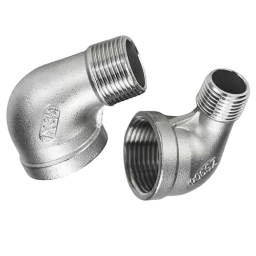 2 Stück 1" bis 3/4" 90°-Reduzierstück aus Edelstahl 304, Innen- auf Außengewinde for Sanitär- und Wassersysteme von QQPQQ