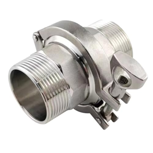 SS304 Tri-Clamp-Abdeckung mit Außengewinde, sechseckigem Außendrahtfutter, 1/2" bis 2" Ferrulenadapter und Silikondichtung for Sanitärsysteme(DN32(clamp 50.5)) von QQPQQ