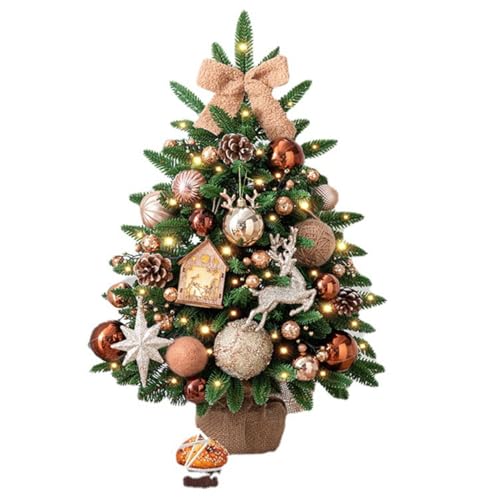 QQY Tischweihnachtsbaum, DIY Künstliche Mini Weihnachtsbaum Tischplatte Mini Weihnachtsbaum für Home Office Shopping Bar (Champagner) von QQY