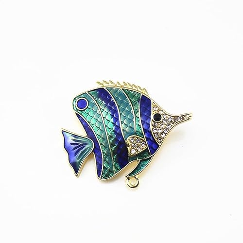 QQYDZSW Brosche Pin Corsage Art Deco Frauen Mädchen Broschen und Pins Emaille Fisch Broschen for Frauen Unisex Meer Fisch Party Büro Brosche Pin von QQYDZSW