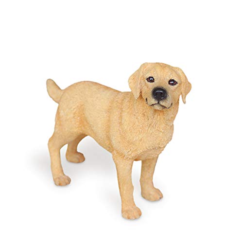 QQYDZSW Figuren Dekor Kreatives Handwerk Skulptur Statue Labrador Retriever Tion Hund Modell Auto Harz Handwerk Dekoration Sammlung Spielen Spielen Gelb Stehende Position von QQYDZSW