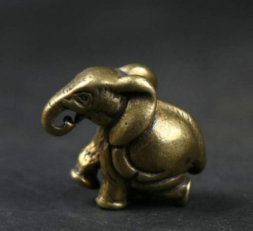QQYDZSW Skulptur Statue Figur Dekor Statue Ornamente Kopfskulpturen Büsten Kleine Kuriosität Fengshui Bronze Liebenswertes Tier Elefant Reichtum Statue von QQYDZSW