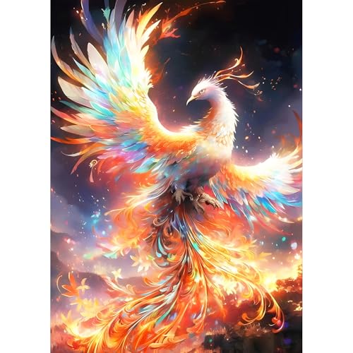 QQYRHN 5D Feuer-Phönix Diamond Painting Kit für Erwachsene Anfänger Fantasie Diamant Kunst Kits Vollständiges DIY Traumland Diamantstickerei-Set Perfekt zur Entspannung und Dekoration 30x40 cm von QQYRHN